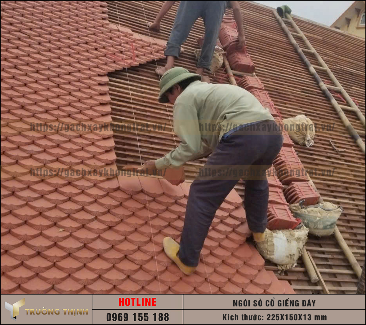   Quy trình lợp ngói sò cổ 225x150x13 Giếng Đáy Hạ Long chuẩn kỹ thuật | Trường Thịnh Group