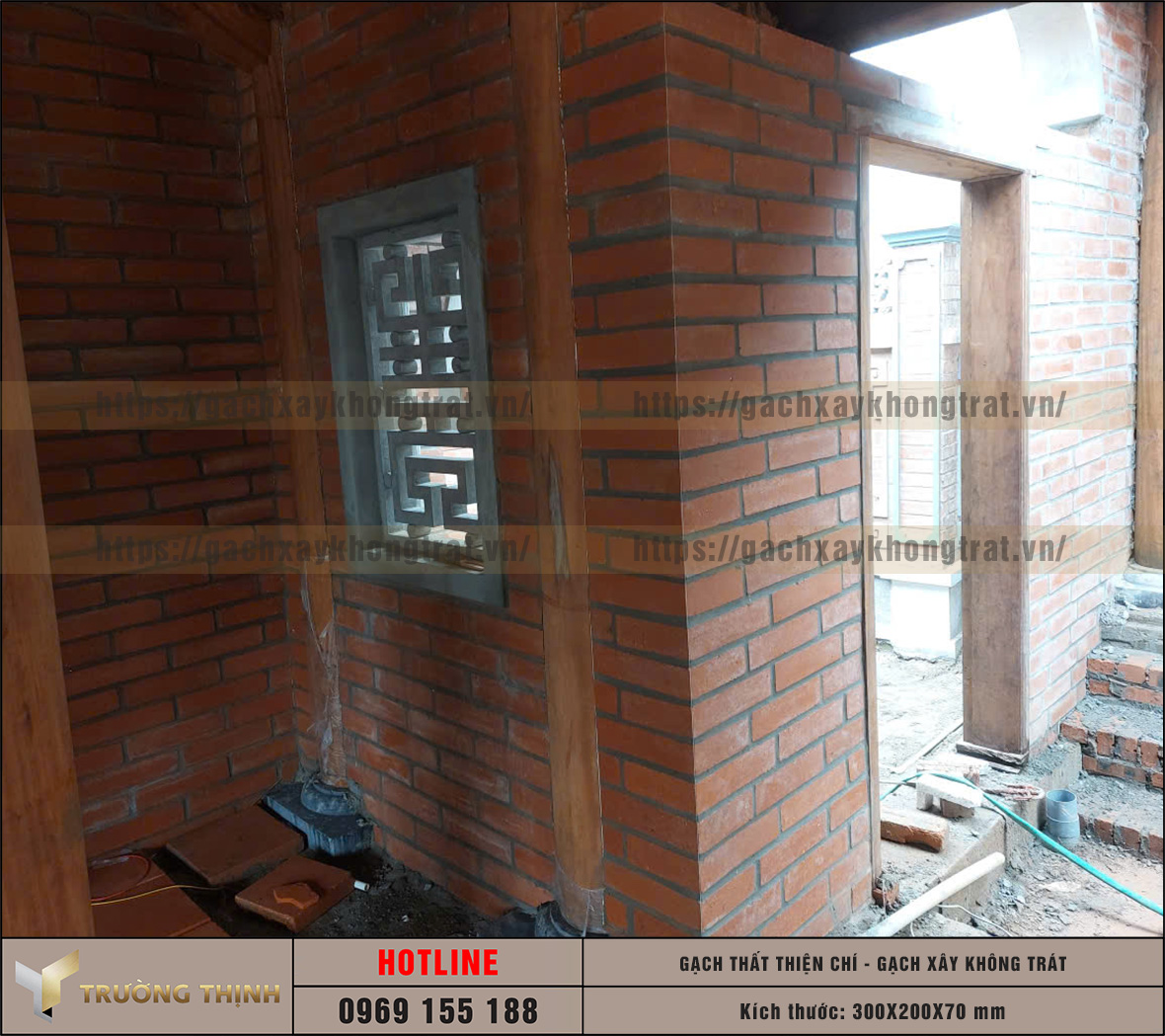 Ứng dụng gạch Thất 300x200x70 gạch không trát trong xây tường chùa: Vẻ đẹp vượt thời gian