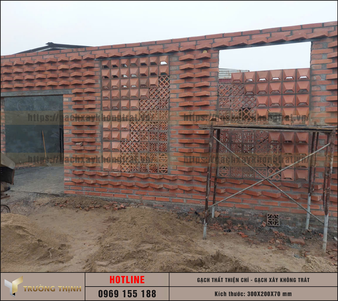 Ứng dụng gạch Thất 300x200x70 gạch không trát trong xây tường chùa: Vẻ đẹp vượt thời gian