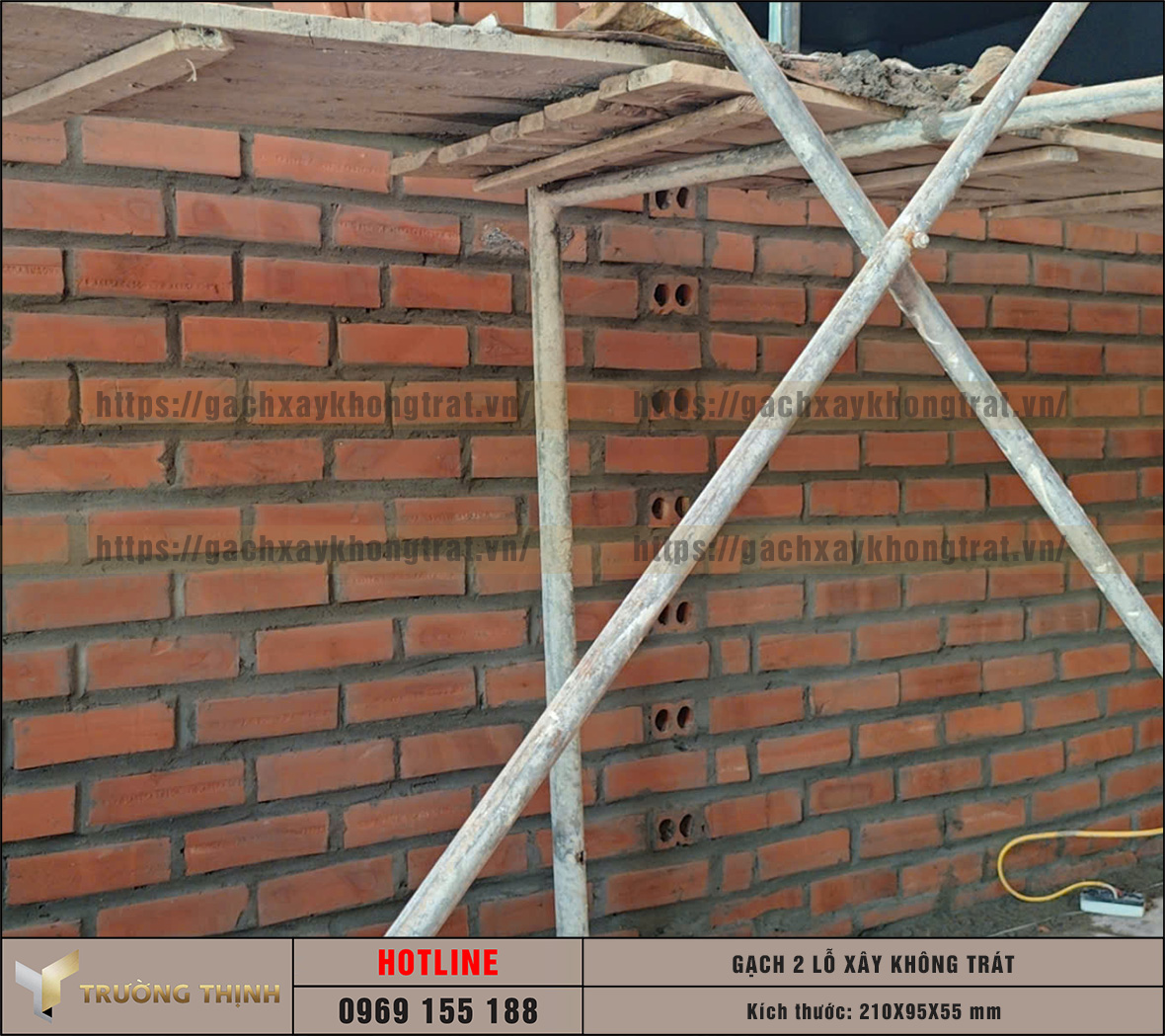Xây tường rào công trình tâm linh bằng gạch không trát 2 lỗ giá rẻ: Giải pháp kiến trúc bền vững và thẩm mỹ
